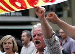 Manifestación de funcionarios griegos