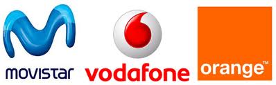 Movistar Vodafone Orange logos