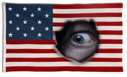 Bandera USA con agujero